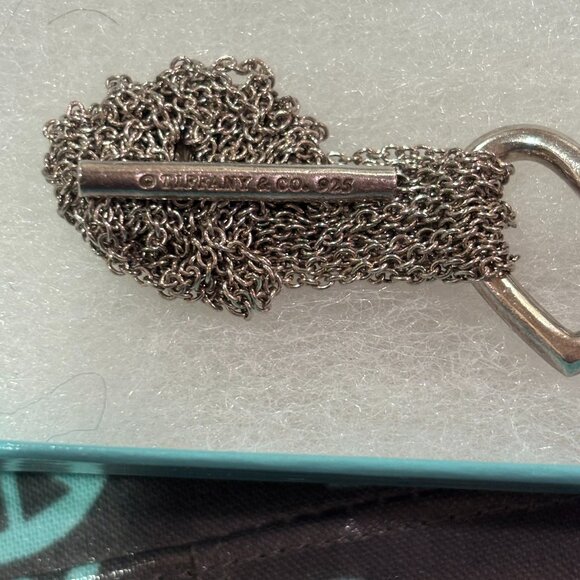 Tiffany & Co. 925 Sterling silver open heart 7.25 inch multi chain bracelet. - Picture 3 of 4